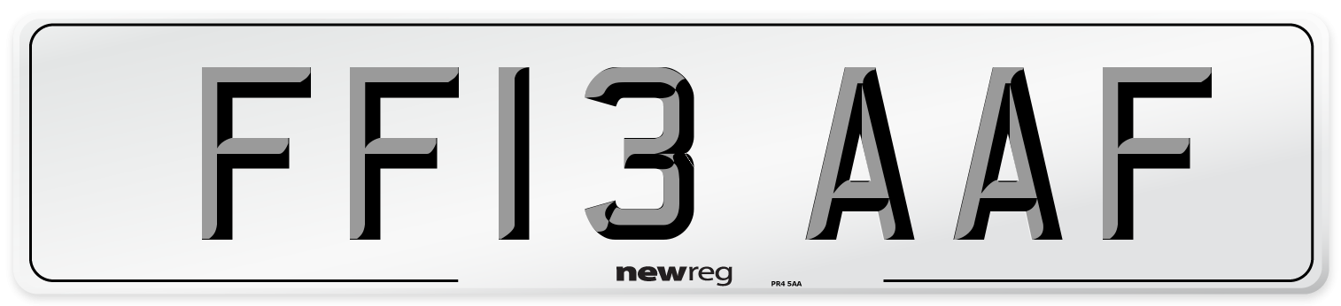 FF13 AAF Number Plate from New Reg